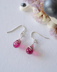 Pink Tourmaline Sterling Silver Drop Earring Designs by Nature Gems