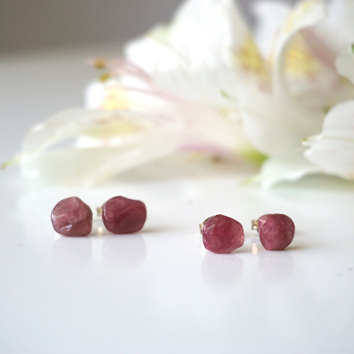 Pink Tourmaline Stud Earrings Designs by Nature Gems