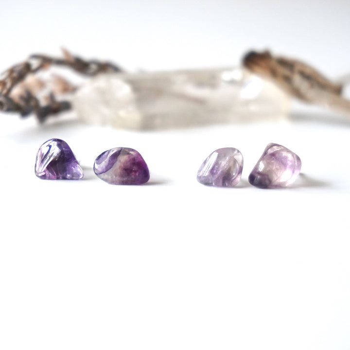Purple Fluorite Stud Earrings Designs by Nature Gems