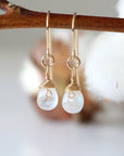 Rainbow Moonstone Drop Earrings - 14k Gold Filled Designs by Nature Gems