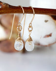 Rainbow Moonstone Drop Earrings - 14k Gold Filled Designs by Nature Gems