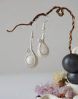 Rainbow Moonstone Silver Plated Drop U-Shape Earring Designs by Nature Gems