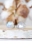 Rainbow Moonstone Stud Earrings Designs by Nature Gems