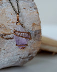 Raw Amethyst Point - Necklace in Antique Bronze Designs by Nature Gems