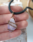 Raw Amethyst Point - Necklace in Antique Bronze Designs by Nature Gems