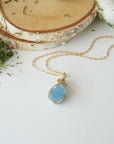 Raw Aquamarine Necklace - 14k Gold Filled Designs by Nature Gems