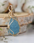 Raw Aquamarine Necklace - 14k Gold Filled Designs by Nature Gems