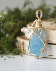 Raw Aquamarine Necklace - 14k Gold Filled Designs by Nature Gems