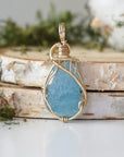 Raw Aquamarine Necklace - 14k Gold Filled Designs by Nature Gems