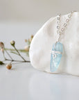 Raw Aquamarine Silver Charm Necklace DesignsbyNatureGems