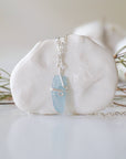 Raw Aquamarine Silver Charm Necklace DesignsbyNatureGems