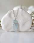 Raw Aquamarine Silver Charm Necklace DesignsbyNatureGems