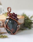 Raw Bloodstone and Garnet Necklace DesignsbyNatureGems