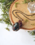 Raw Bloodstone and Garnet Necklace DesignsbyNatureGems