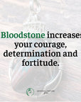 Infographic Raw Bloodstone Necklace - Wire Wrapped March Birthstone Pendant DesignsbyNatureGems