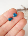 Raw Blue Apatite Stud Earrings Designs by Nature Gems