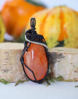 Raw Carnelian Necklace - Mixed Wire Pendant Designs by Nature Gems