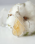 Raw Citrine Necklace -Sterling Silver Wire Wrapped DesignsbyNatureGems