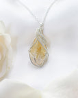 Raw Citrine Necklace -Sterling Silver Wire Wrapped DesignsbyNatureGems