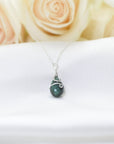 Raw Emerald Charm Necklace - 925 Sterling Silver May Birthstone Jewelry DesignsbyNatureGems