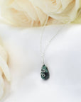 Raw Emerald Charm Necklace - 925 Sterling Silver May Birthstone Jewelry DesignsbyNatureGems