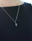 Raw Emerald Charm Necklace - 925 Sterling Silver May Birthstone Jewelry DesignsbyNatureGems