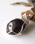 Raw Garnet Pendant - January Birthstone Necklace DesignsbyNatureGems