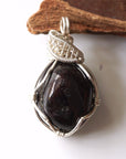 Raw Garnet Pendant - January Birthstone Necklace DesignsbyNatureGems