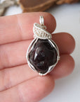 Raw Garnet Pendant - January Birthstone Necklace DesignsbyNatureGems