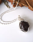 Raw Garnet Pendant - January Birthstone Necklace DesignsbyNatureGems