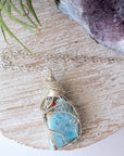 Raw Larimar Crystal Pendant - in Sterling Silver DesignsbyNatureGems