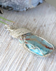 Raw Larimar Crystal Pendant - in Sterling Silver DesignsbyNatureGems