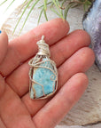 Raw Larimar Crystal Pendant - in Sterling Silver DesignsbyNatureGems