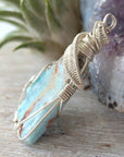 Raw Larimar Crystal Pendant - in Sterling Silver DesignsbyNatureGems