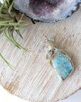 Raw Larimar Crystal Pendant - in Sterling Silver DesignsbyNatureGems