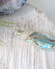 Raw Larimar Crystal Pendant - in Sterling Silver DesignsbyNatureGems