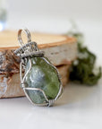 Raw Peridot Necklace - White Gold DesignsbyNatureGems