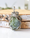 Raw Peridot Necklace - White Gold DesignsbyNatureGems