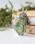 Raw Peridot Necklace - White Gold DesignsbyNatureGems