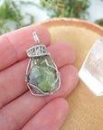 Raw Peridot Necklace - White Gold DesignsbyNatureGems