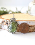 Raw Peridot Necklace - White Gold DesignsbyNatureGems