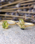 Raw Peridot Silver Friend Rings DesignsbyNatureGems