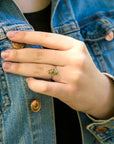 Raw Peridot Silver Friend Rings DesignsbyNatureGems