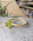 Raw Peridot Silver Friend Rings DesignsbyNatureGems