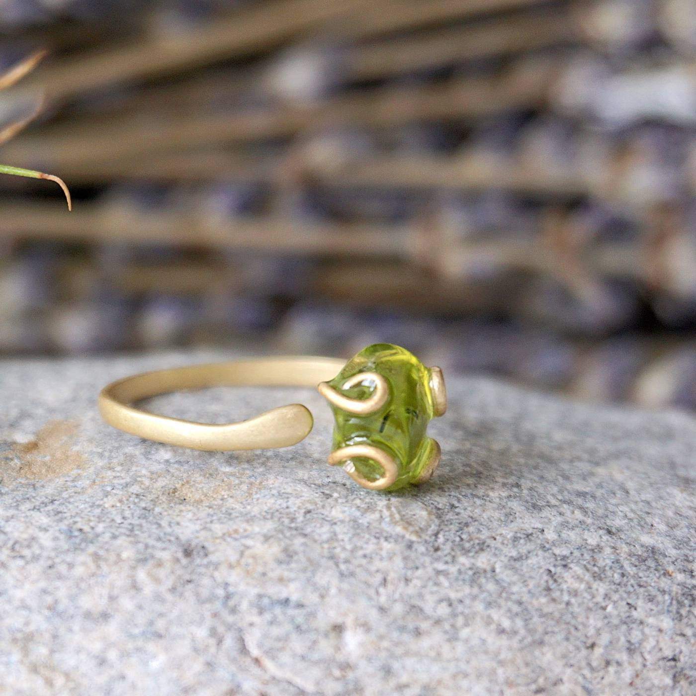 Raw Peridot Silver Friend Rings DesignsbyNatureGems