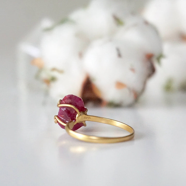 Raw Pink Ruby Ring - 14K Gold-Filled DesignsbyNatureGems