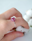 Raw Pink Ruby Ring - Sterling Silver DesignsbyNatureGems