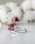 Raw Pink Ruby Ring - Sterling Silver DesignsbyNatureGems