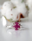 Raw Pink Ruby Ring - Sterling Silver DesignsbyNatureGems