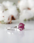 Raw Pink Ruby Ring - Sterling Silver DesignsbyNatureGems